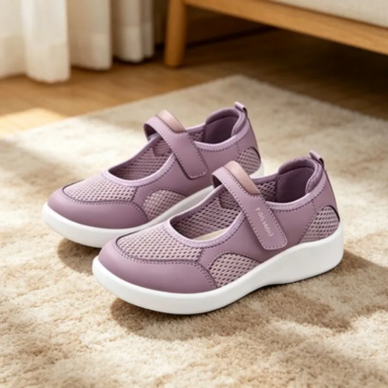 Women's Comfortable Breathable Casual Shoes Soft Bottom Easy Wear Magic Tape Mid-aged And Elderly Fashionable round Toe
Women's Comfortable Breathable Casual Shoes Soft Bottom Easy Wear Magic Tape Mid-aged And Elderly Fashionable round Toe