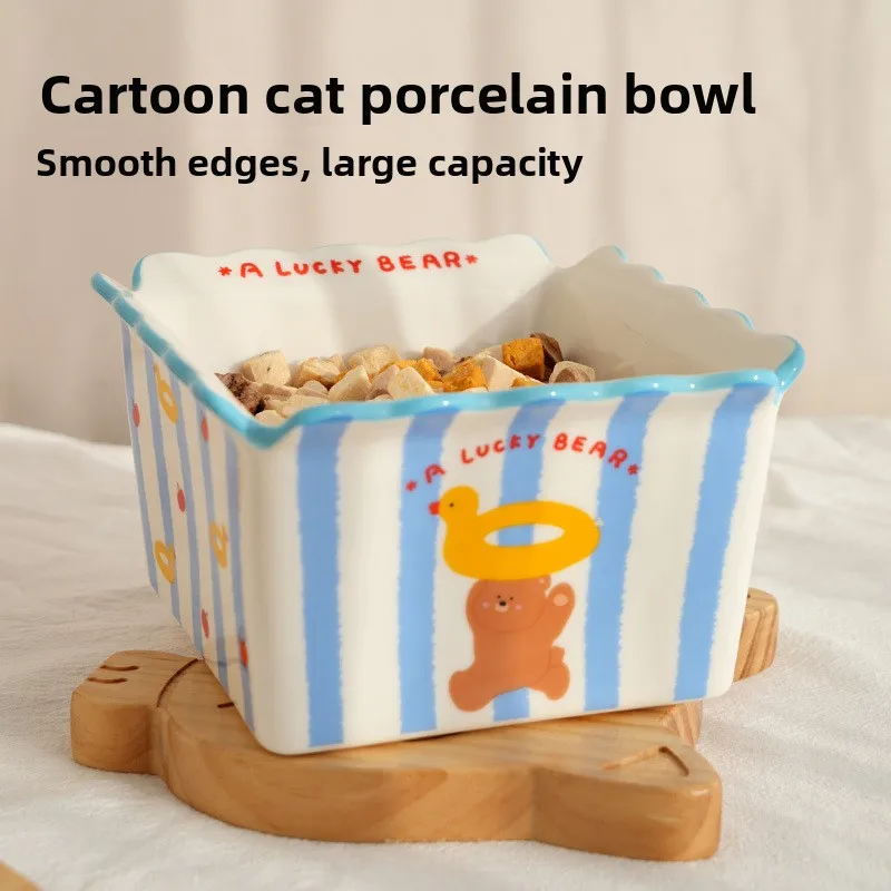 Cat Feeder Bear Square Ceramics Cat Food Bowl Pet Supplies for Cats and Dogs Pet Products Easy To Clean Dog Bowl
Cat Feeder Bear Square Ceramics Cat Food Bowl Pet Supplies for Cats and Dogs Pet Products Easy To Clean Dog Bowl
