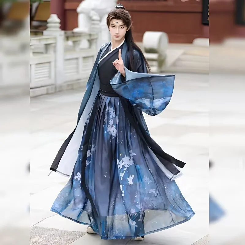 Men's blue antique Hanfu, traditional Chinese costume, Halloween carnival stage costume
Men's blue antique Hanfu, traditional Chinese costume, Halloween carnival stage costume
