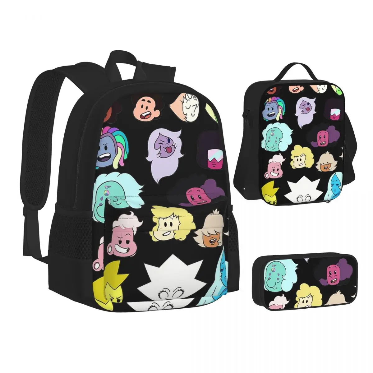 Steven Universe Heads Backpacks Boys Girls Bookbag Students School Bags Kids Rucksack Lunch Bag Pen Bag Three-Piece Set
Steven Universe Heads Backpacks Boys Girls Bookbag Students School Bags Kids Rucksack Lunch Bag Pen Bag Three-Piece Set