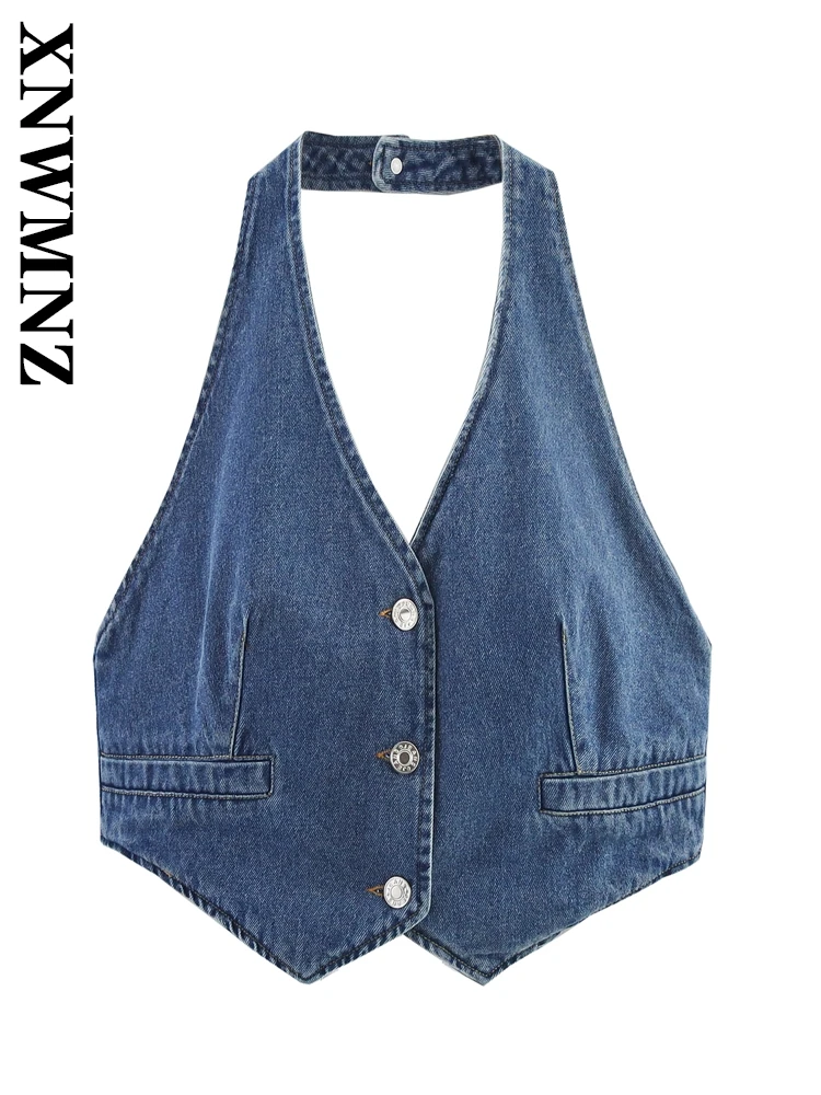 XNWMNZ 2025 Summer New Woman Fashion Denim Blouses Vest Vintage Lady Short Waistcoat Lace Sleeveless Top Halter Collar V-Collar
XNWMNZ 2025 Summer New Woman Fashion Denim Blouses Vest Vintage Lady Short Waistcoat Lace Sleeveless Top Halter Collar V-Collar