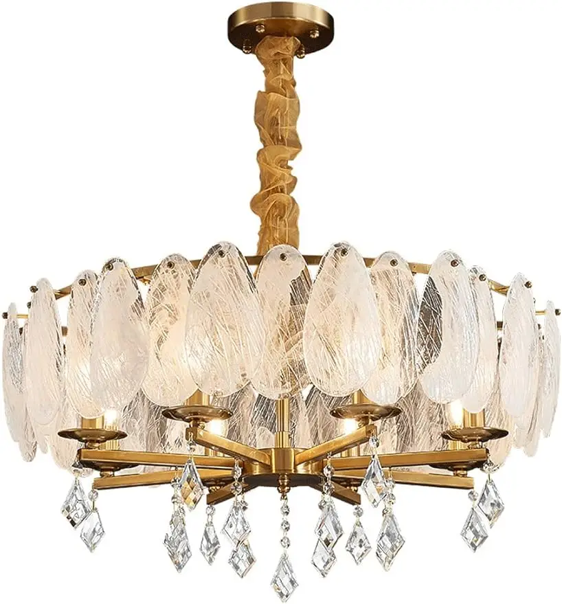 Luxury crystal pendant lamp, modern minimalist circular Nordic iron ceiling lamp, height adjustable decorative lighting fixture
Luxury crystal pendant lamp, modern minimalist circular Nordic iron ceiling lamp, height adjustable decorative lighting fixture