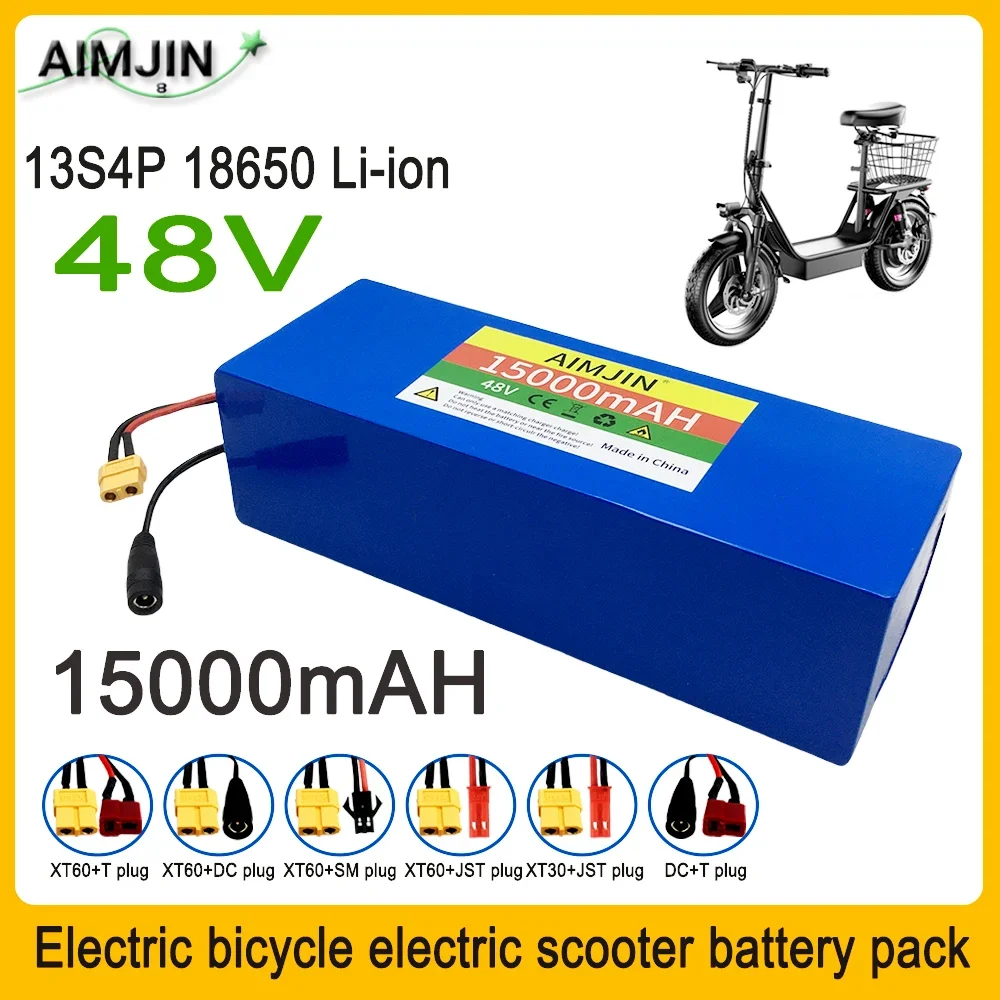 48V 15000mAh Electric Bike 18650 Lithium Battery 13S4P 500W Scooter Battery Pack Electric Bike Battery+54.6V 2A Charger
48V 15000mAh Electric Bike 18650 Lithium Battery 13S4P 500W Scooter Battery Pack Electric Bike Battery+54.6V 2A Charger