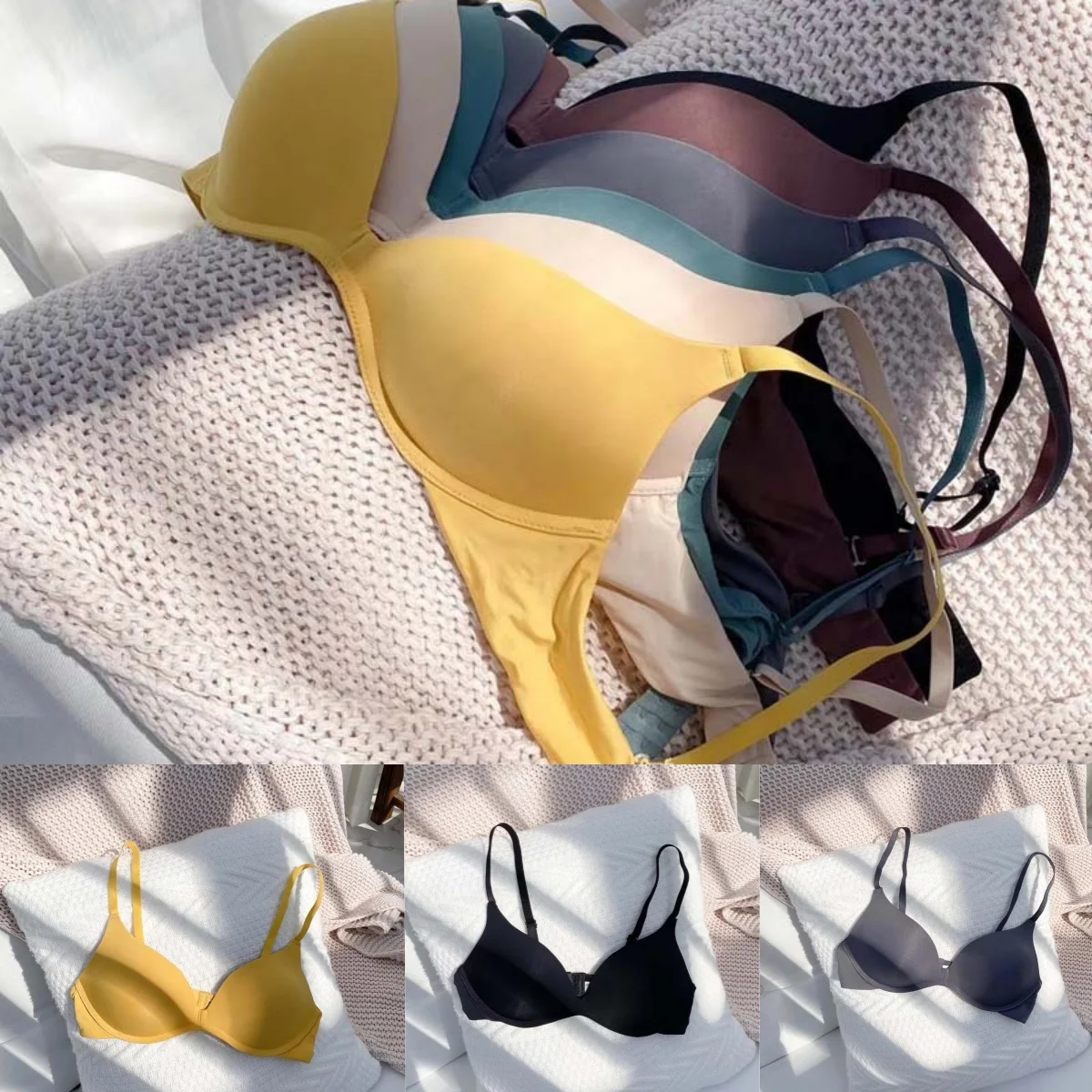 Простое бесшовное глянцевое однотонное нижнее белье для девочек, студенческий бюстгальтер пуш-ап, женские тонкие бюстгальтеры для женщин, бюстгальтер с открытой спиной, нижнее белье
Простое бесшовное глянцевое однотонное нижнее белье для девочек, студенческий бюстгальтер пуш-ап, женские тонкие бюстгальтеры для женщин, бюстгальтер с открытой спиной, нижнее белье