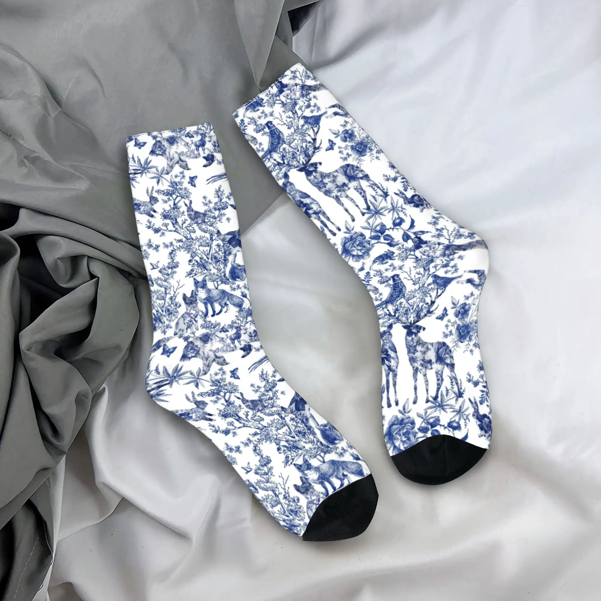 Custom Vintage French Toile De Jouy Crew Socks Unisex Fun 3D Printing Floral And Animal Forest Indigo Pattern Dress Socks
Custom Vintage French Toile De Jouy Crew Socks Unisex Fun 3D Printing Floral And Animal Forest Indigo Pattern Dress Socks