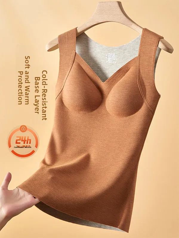 Женский жилет из волокна, термобелье, майка с v-образным вырезом и накладкой на грудь, осенне-зимняя теплая верхняя одежда, топ
Женский жилет из волокна, термобелье, майка с v-образным вырезом и накладкой на грудь, осенне-зимняя теплая верхняя одежда, топ