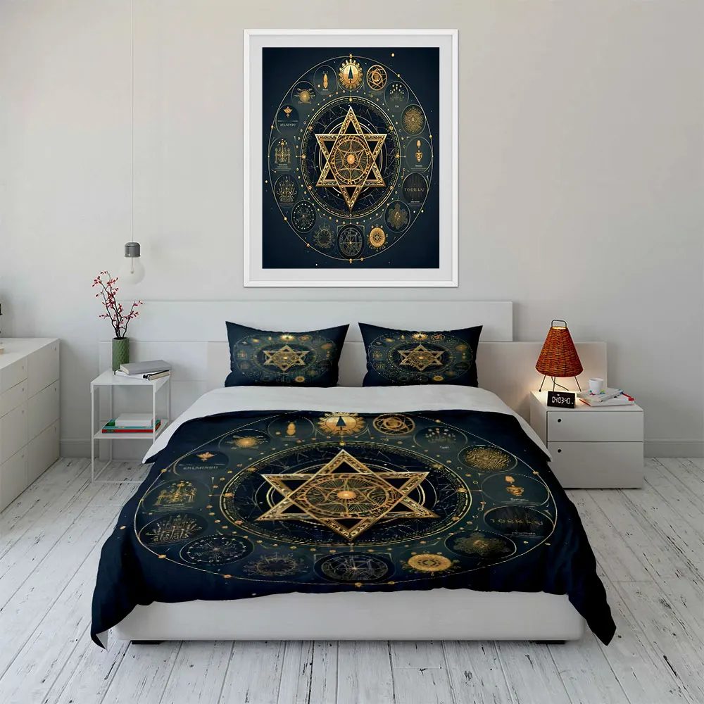 "Geometric Mandala Decor Set" Bedding Set with 1 Duvet Cover 2 Pillowcases Single Double King Queen, Gift
"Geometric Mandala Decor Set" Bedding Set with 1 Duvet Cover 2 Pillowcases Single Double King Queen, Gift