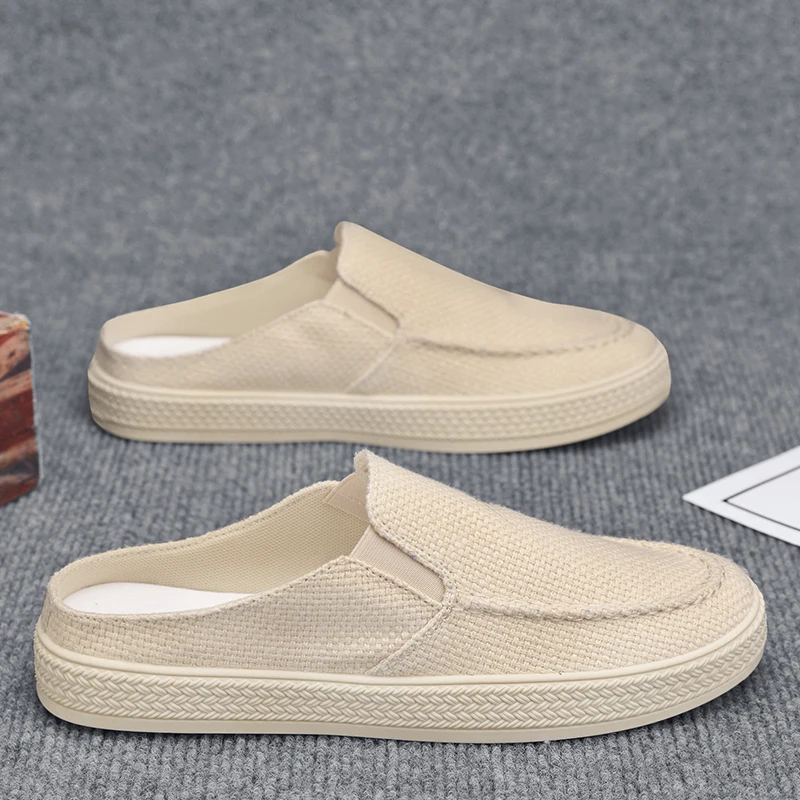 Lightweight Canvas Slippers Men's Summer Breathable Casual Slip-On Beijing Style Flat Backless Shoes MPPMCK Trendy Wear
Lightweight Canvas Slippers Men's Summer Breathable Casual Slip-On Beijing Style Flat Backless Shoes MPPMCK Trendy Wear