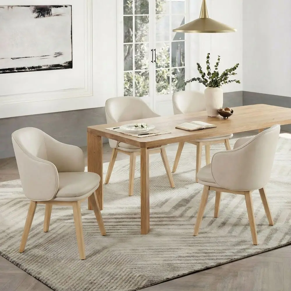 Wooden Dining Chairs Set of 4, Faux Leather holstered Modern Dining Room Chairs with Barrel Backrest amp DoubleLayer Thick Cu
Wooden Dining Chairs Set of 4, Faux Leather holstered Modern Dining Room Chairs with Barrel Backrest amp DoubleLayer Thick Cu