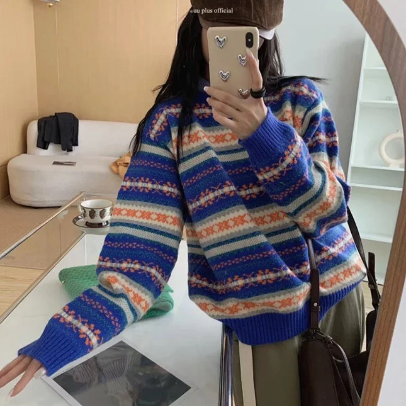 Pullovers Women Y2k Tops Knitted Sweaters Striped Round Neck Spring Jumpers Thick Elegant Streetwear Top Jumpers Loose Cardigan
Pullovers Women Y2k Tops Knitted Sweaters Striped Round Neck Spring Jumpers Thick Elegant Streetwear Top Jumpers Loose Cardigan