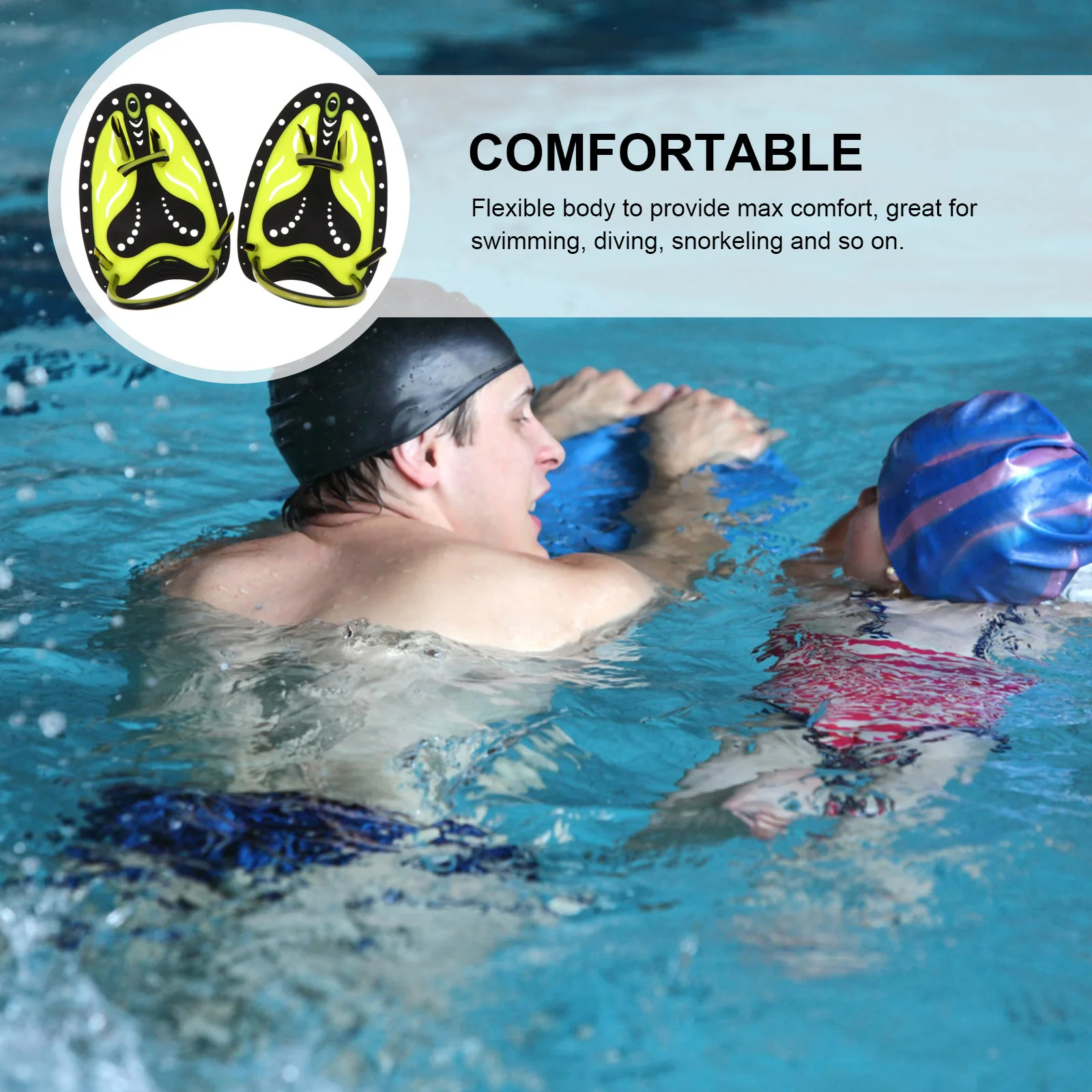 1Pair Swimming Training Paddles Adjustable Silicone Flat Hand Paddles for Swimming Diving Snorkeling Swim Training Equipment
1Pair Swimming Training Paddles Adjustable Silicone Flat Hand Paddles for Swimming Diving Snorkeling Swim Training Equipment