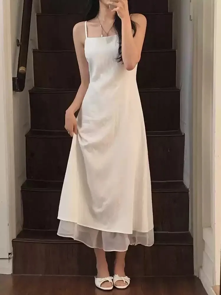 Summer New Style Women's Design Sense Spliced Net Halter Dress Slimming White Word Long Dress Commute Style Short Sleeve
Summer New Style Women's Design Sense Spliced Net Halter Dress Slimming White Word Long Dress Commute Style Short Sleeve
