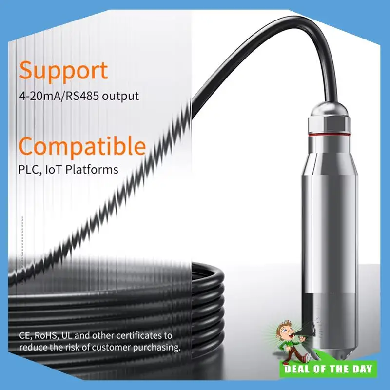 24-Hour Delivery Hydrostatic Water Level Sensor For Pump Control-Transmitter, 0-2M Range, DC24V, 4-20Ma Output Liquid Sensor
24-Hour Delivery Hydrostatic Water Level Sensor For Pump Control-Transmitter, 0-2M Range, DC24V, 4-20Ma Output Liquid Sensor
