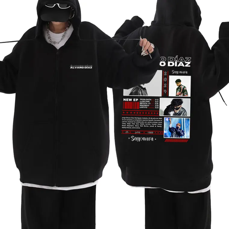 Rapper Alvaro Diaz Sayonara Graphic Zipper Hoodie Men Fashion Hip Hop Rap Zip Up Jacket Male Oversized Zip Up Hoodies Streetwear
Rapper Alvaro Diaz Sayonara Graphic Zipper Hoodie Men Fashion Hip Hop Rap Zip Up Jacket Male Oversized Zip Up Hoodies Streetwear