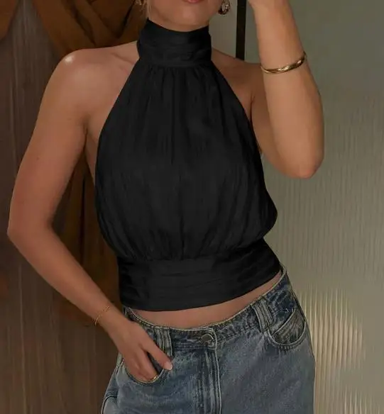 Top Women 2026 Spring Solid Color Sexy Backless New Fashionable Spicy Girl High Waist Casual Crop Lace Up Tank Top
Top Women 2026 Spring Solid Color Sexy Backless New Fashionable Spicy Girl High Waist Casual Crop Lace Up Tank Top