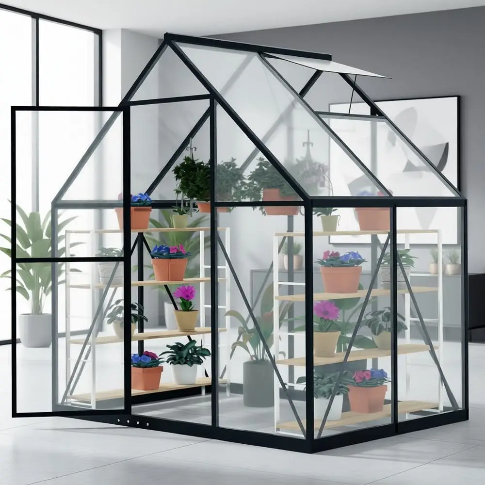 Durable 6x4ft Polyethylene Walk-in Greenhouse with Window for Year-Round Gardening
Durable 6x4ft Polyethylene Walk-in Greenhouse with Window for Year-Round Gardening