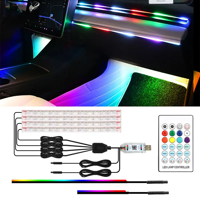 Car LED Acrylic Light Strip RGB Symphony Auto Interior Strip Lights Remote/APP Control Decorative Atmosphere Lamp 110CM 35CM
Car LED Acrylic Light Strip RGB Symphony Auto Interior Strip Lights Remote/APP Control Decorative Atmosphere Lamp 110CM 35CM