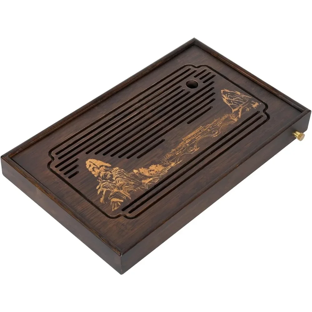 15 Inch Bamboo Kung Fu Tea Tray with Water Storage Drainage for Gongfu Tea Set Chinese Tea Ceremony Serving Table Set
15 Inch Bamboo Kung Fu Tea Tray with Water Storage Drainage for Gongfu Tea Set Chinese Tea Ceremony Serving Table Set
