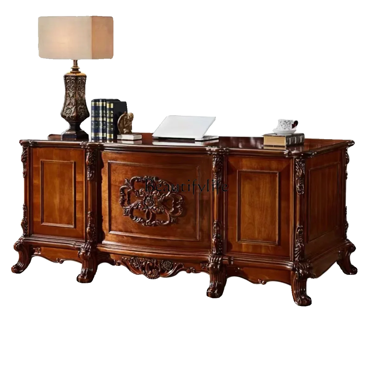 FG17American solid wood office computer desk European retro luxury workbench study furniture
FG17American solid wood office computer desk European retro luxury workbench study furniture