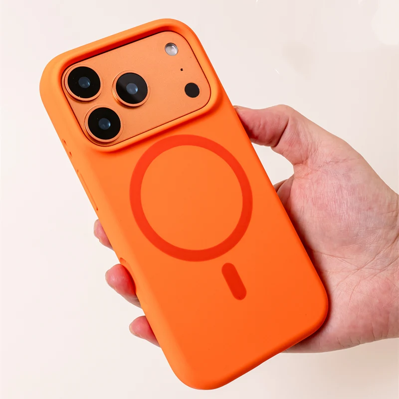 2026 New Magnetic Solid Color Liquid Silicone For Phone Case For iphone 17Pro Max 17Pro 17 Orange Wireless Charging Soft Cover
2026 New Magnetic Solid Color Liquid Silicone For Phone Case For iphone 17Pro Max 17Pro 17 Orange Wireless Charging Soft Cover