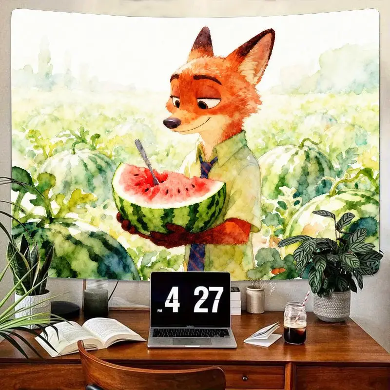 1 шт. Zootopia Nick Wilde Fox акварель арбуз гобелен настенное искусство эстетический летний декор для спальни гостиной в общежитии подарок для фаната 
1 шт. Zootopia Nick Wilde Fox акварель арбуз гобелен настенное искусство эстетический летний декор для спальни гостиной в общежитии подарок для фаната