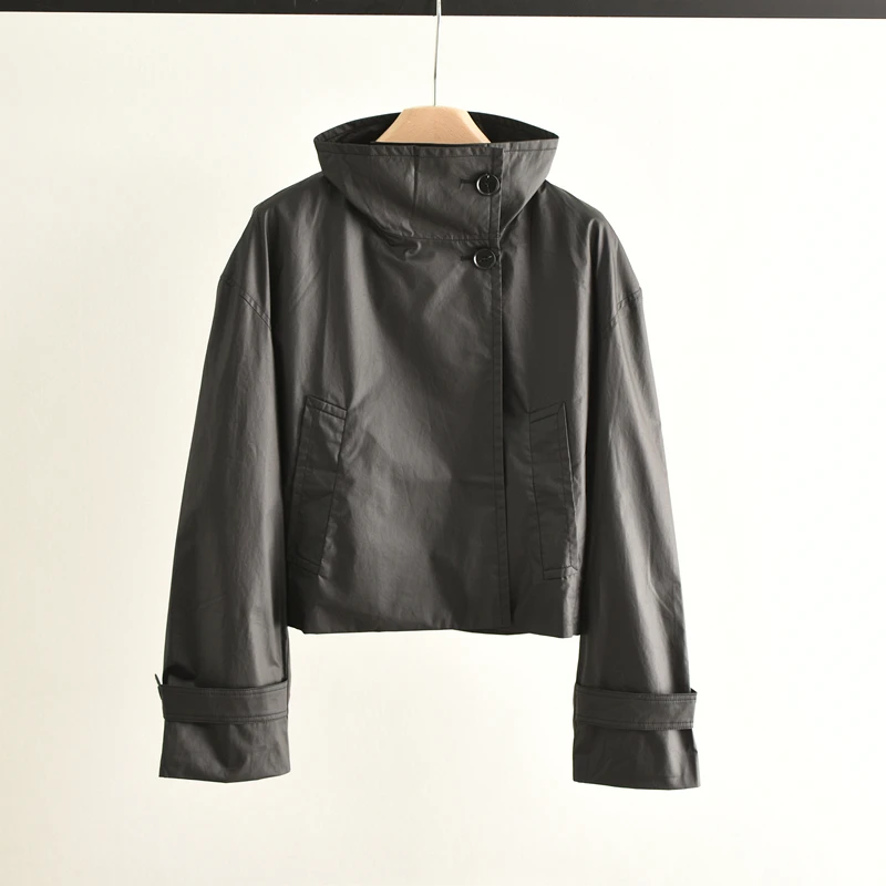 Cool Short Stand Collar Leather Jacket Women's Slimming Black High Quality Motorcycle Style Outerwear Spring Fashion
Cool Short Stand Collar Leather Jacket Women's Slimming Black High Quality Motorcycle Style Outerwear Spring Fashion