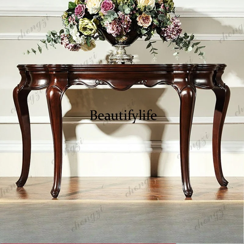 American solid wood entrance table, door-to-door entrance table, side table against the wall, ultra-narrow wall side table
American solid wood entrance table, door-to-door entrance table, side table against the wall, ultra-narrow wall side table