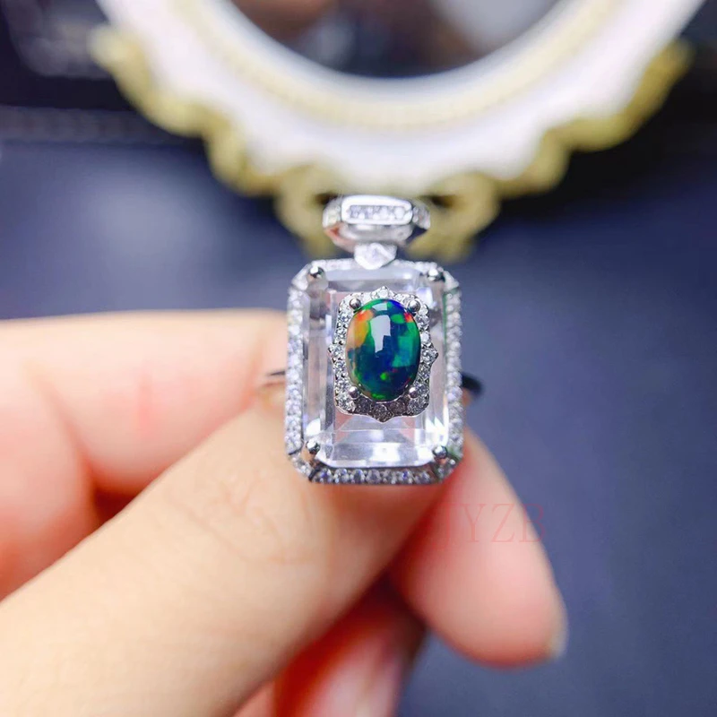 Natural Opal ring female pure silver inlaid movable mouth adjustable ring new vintage European style light luxury style
Natural Opal ring female pure silver inlaid movable mouth adjustable ring new vintage European style light luxury style