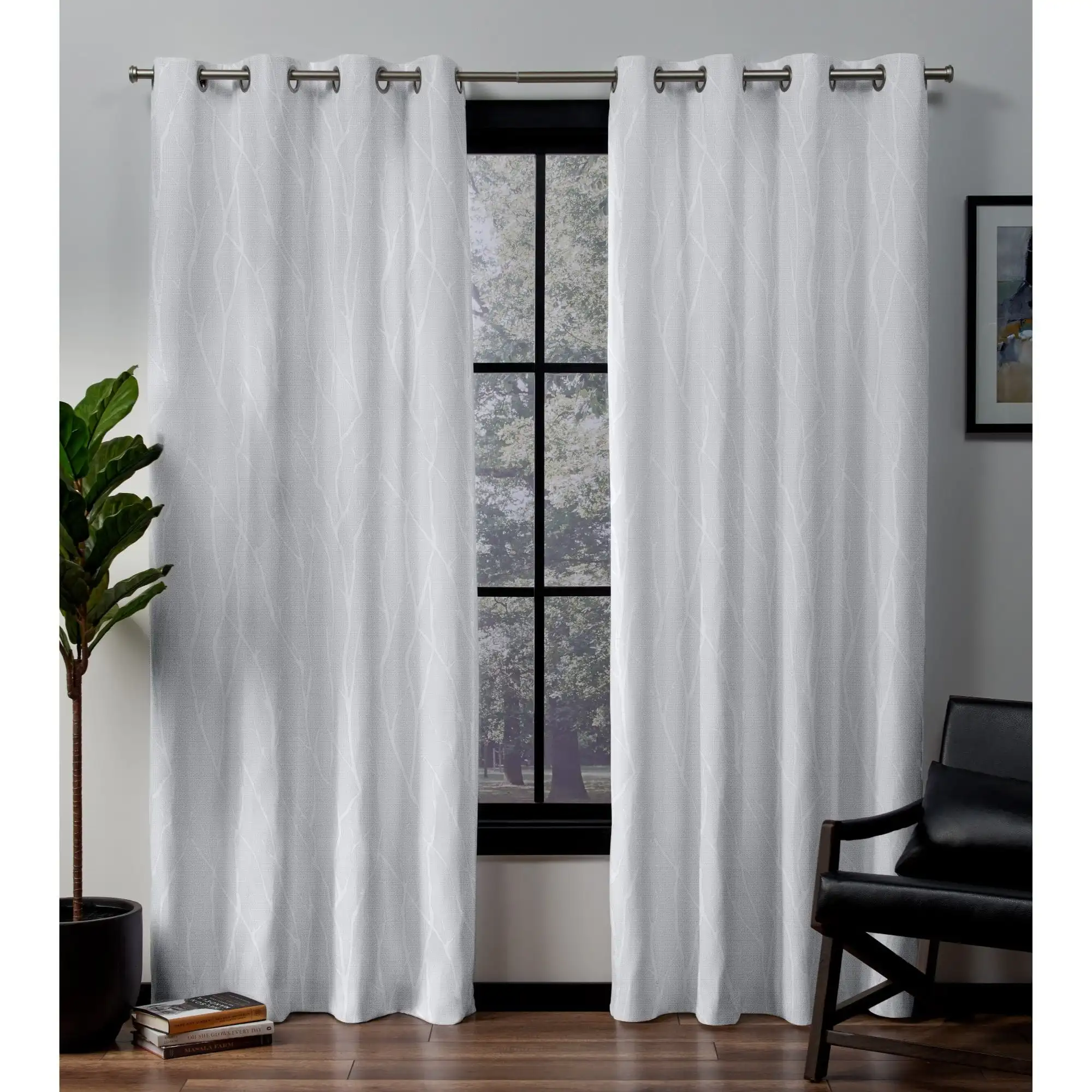 Forest Hill Woven Room Darkening Blackout Grommet Top Curtain Panel Pair, 52X84, Winter
Forest Hill Woven Room Darkening Blackout Grommet Top Curtain Panel Pair, 52X84, Winter
