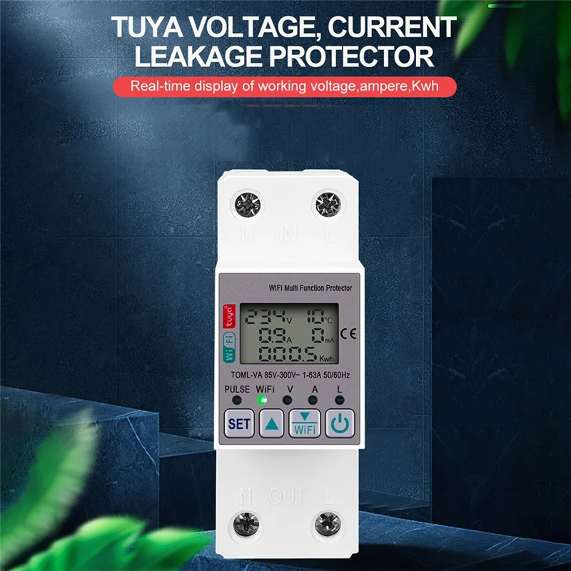 VEHO-Tuya 63A 110V 220V Wifi Energy Meter Kwh Metering Switch Timing Function With Voltage Current And Leakage Protection Durabl
VEHO-Tuya 63A 110V 220V Wifi Energy Meter Kwh Metering Switch Timing Function With Voltage Current And Leakage Protection Durabl