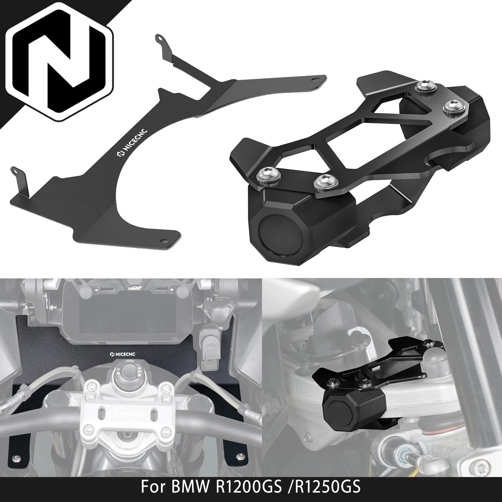 NICECNC Motorcycle Cockpit Fairing Steering Stop Cover Guard Protector For BMW R1250GS R1250 GS R 1250GS 2018-2023 R1200GS 16-18