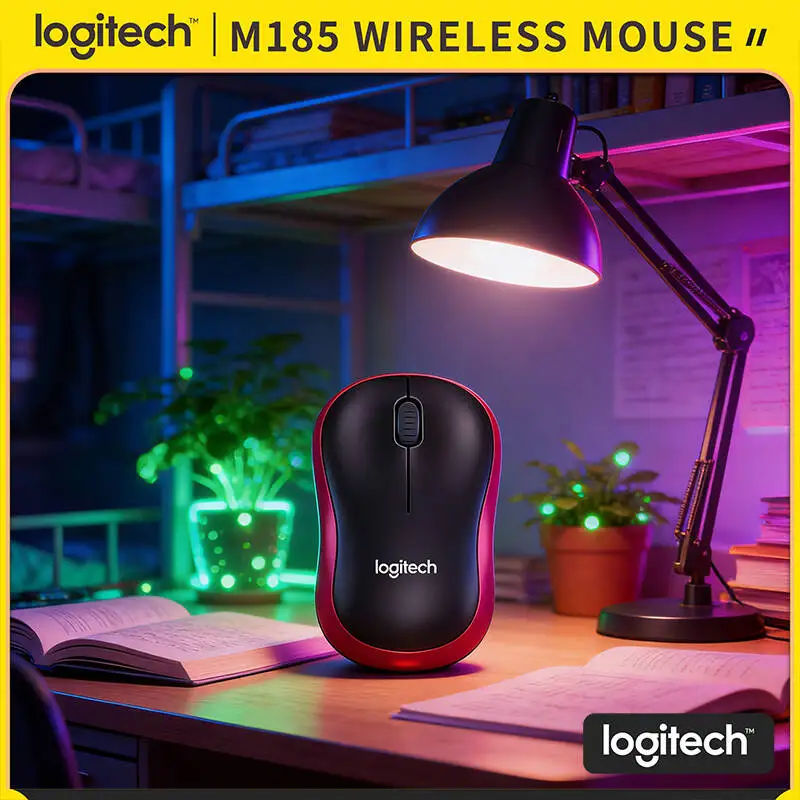 Logitech M185 Stable Link Mouse 2.4GHz Connection 10m Coverage 3 Buttons Scroll 12-Month Battery Office Home PC Tool