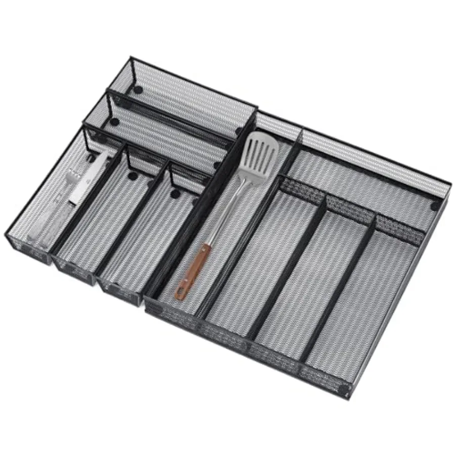 Drawer Organizer Set 6 Pack - 5-Compartment ware Organizer Tray + 5 Utensil Trays, Kitchen Drawer Organizer for Flatware, Cutle
Drawer Organizer Set 6 Pack - 5-Compartment ware Organizer Tray + 5 Utensil Trays, Kitchen Drawer Organizer for Flatware, Cutle