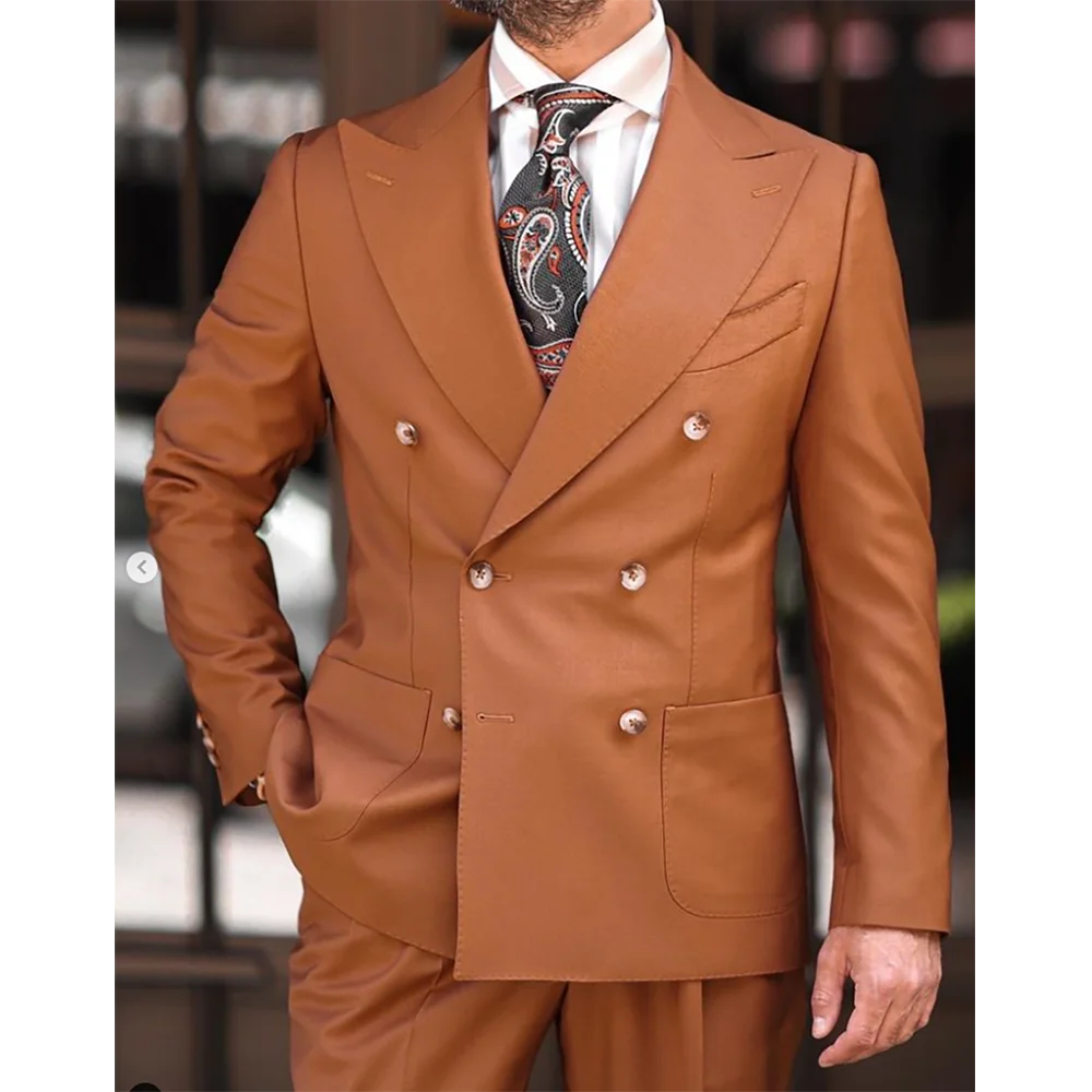 Fashion Brown Double Breasted Men Suit Two Pieces(Jacket+Pants) Outfits Casual Party Prom Wedding Set
Fashion Brown Double Breasted Men Suit Two Pieces(Jacket+Pants) Outfits Casual Party Prom Wedding Set