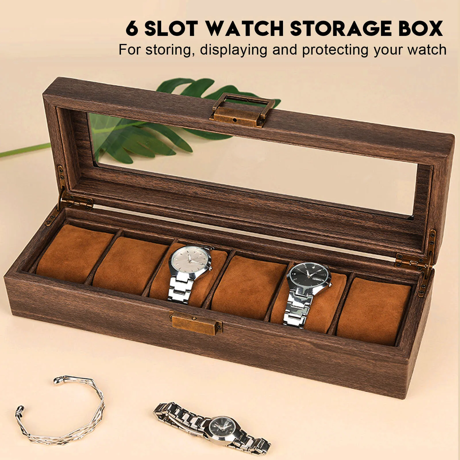 6 Slot Watch Storage Display Box Wood Grain PU Leather Lockable Wristwatch Protective Box PU Leather Watch Box Watch Display Box
6 Slot Watch Storage Display Box Wood Grain PU Leather Lockable Wristwatch Protective Box PU Leather Watch Box Watch Display Box