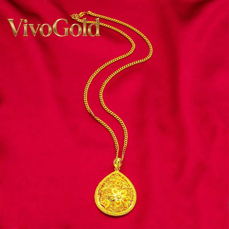 VivoGold VivoGold Hollow Waterdrop Pendant for Women, 24K Gold, AU999 | Polished hollow waterdrop with diamonds, sleek and radia
VivoGold VivoGold Hollow Waterdrop Pendant for Women, 24K Gold, AU999 | Polished hollow waterdrop with diamonds, sleek and radia