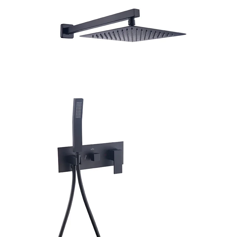 Bathroom Luxury Shower Faucet Set Rain Mixer Combo Set Wall Mounted Rainfall Square Shower System
Bathroom Luxury Shower Faucet Set Rain Mixer Combo Set Wall Mounted Rainfall Square Shower System