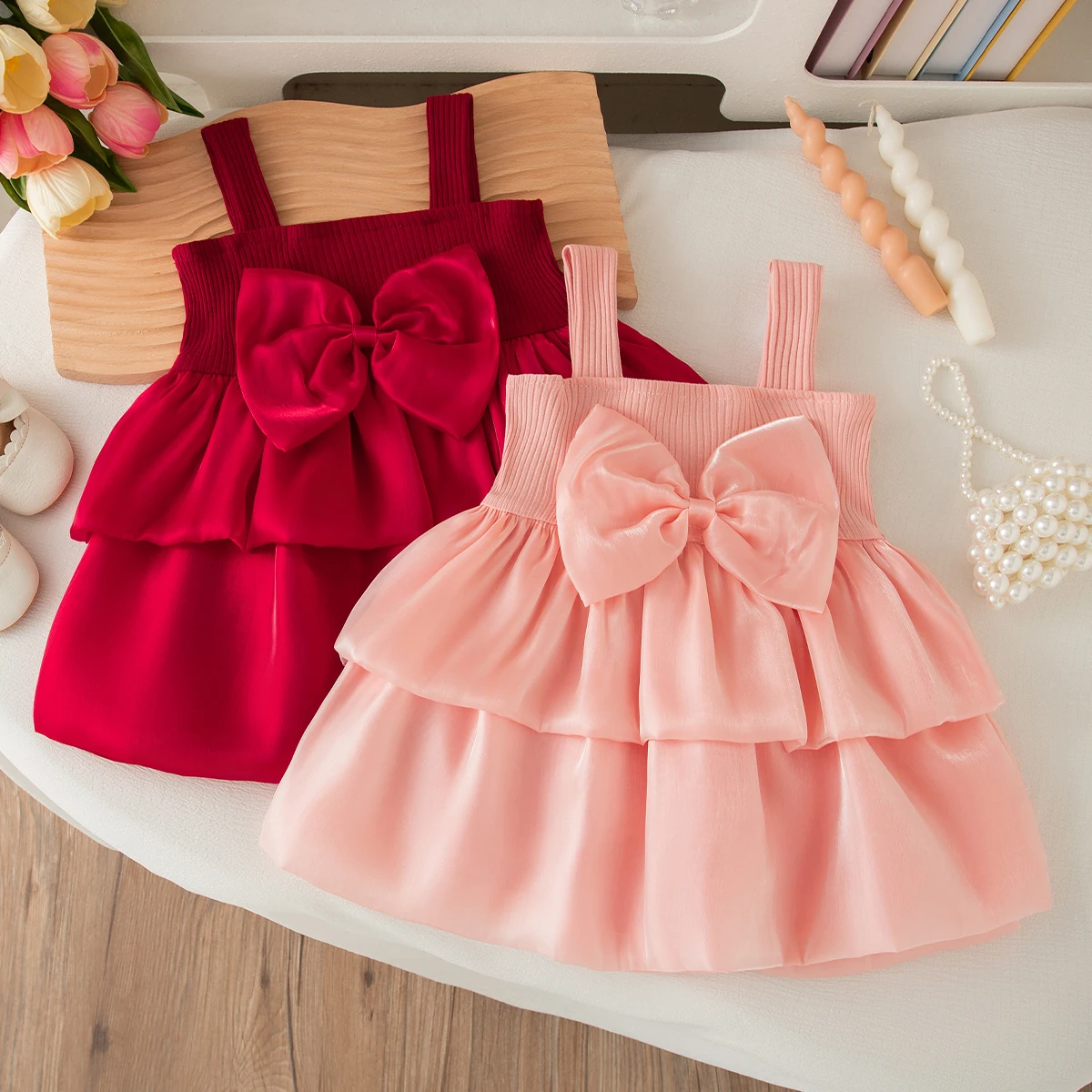 New Summer Toddler Girl Pink Dress Bow Knit Suspender Gauze Princess Dress Girls Birthday Party Costume
New Summer Toddler Girl Pink Dress Bow Knit Suspender Gauze Princess Dress Girls Birthday Party Costume