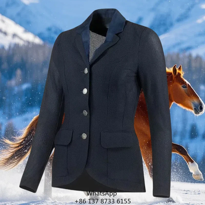 Женская прочная сетчатая куртка для верховой езды, одежда для конных соревнований
Женская прочная сетчатая куртка для верховой езды, одежда для конных соревнований