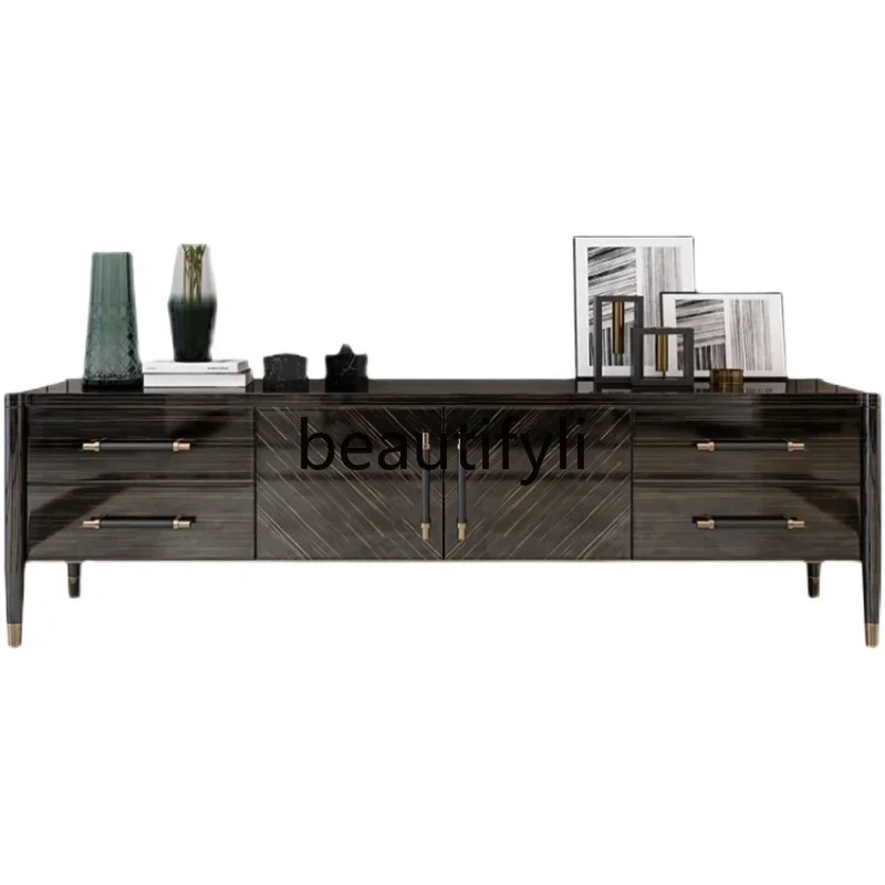 TV cabinet simple light luxury solid wood coffee table combination high gold silk black sandalwood Italian baking paint
TV cabinet simple light luxury solid wood coffee table combination high gold silk black sandalwood Italian baking paint