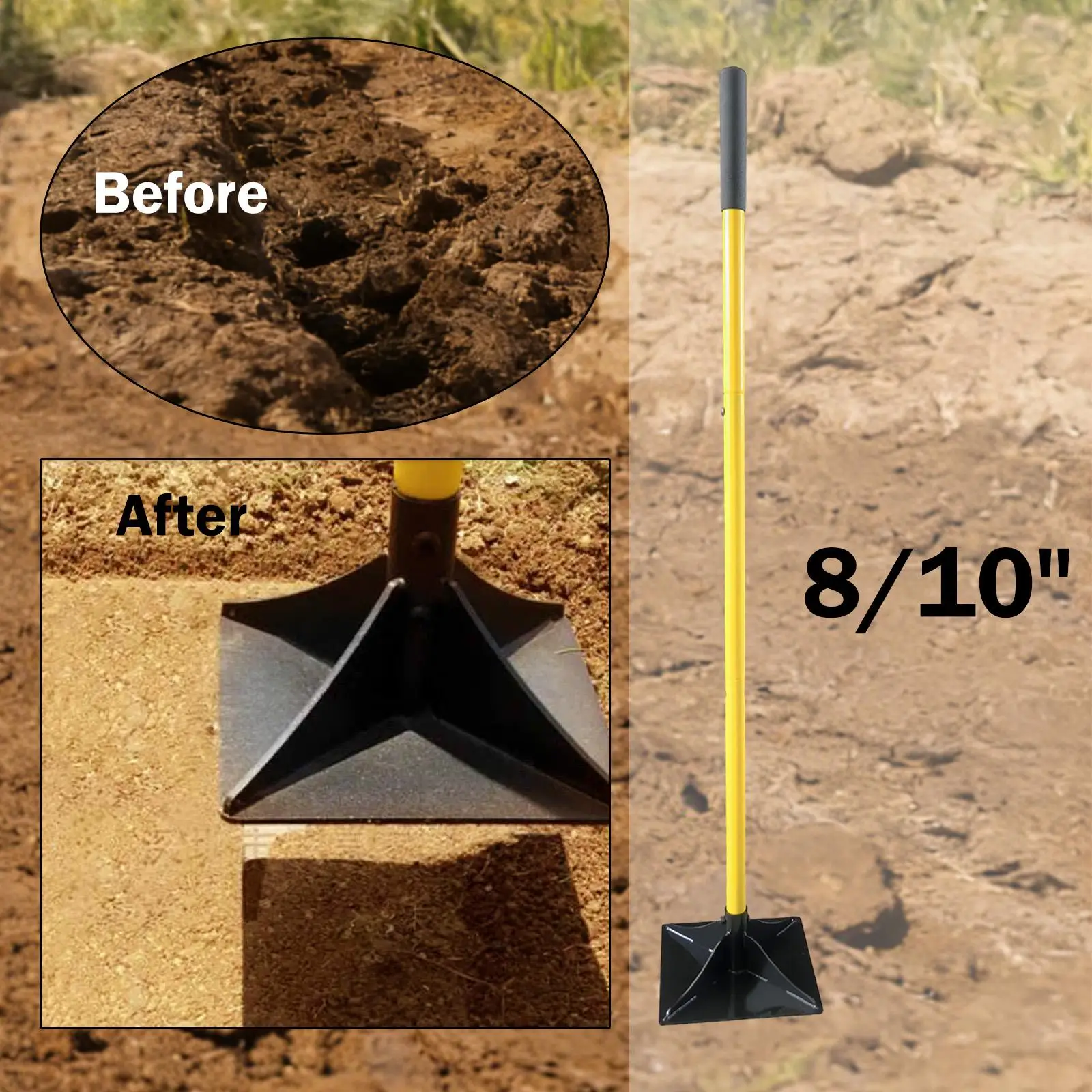 Ground Dirt Compactor Ergonomic Tamper Tool Handheld for Garden Landscaping Farm and Fence Installation
Ground Dirt Compactor Ergonomic Tamper Tool Handheld for Garden Landscaping Farm and Fence Installation