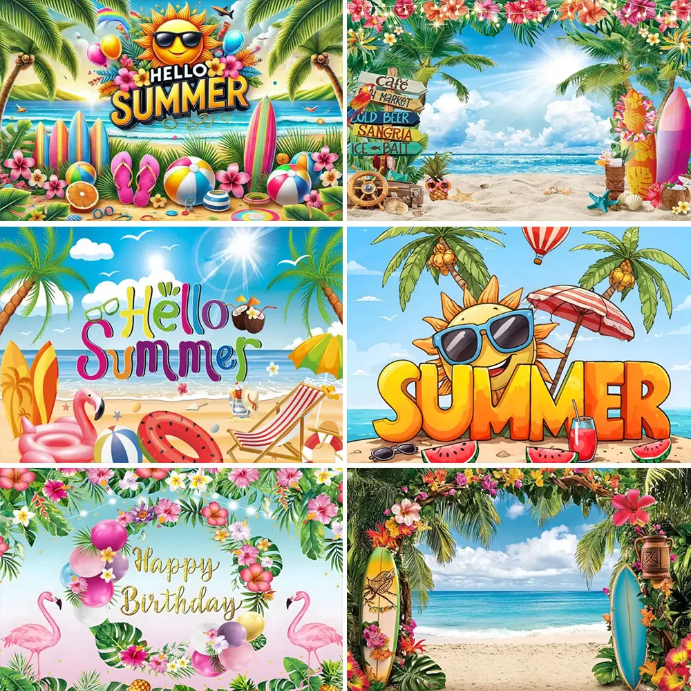 Hawaiian Summer Beach Background Tropical Seaside Flowers Aloha Luau Ocean Sea Surfboard Holiday Party Birthday Backdrop Decor
Hawaiian Summer Beach Background Tropical Seaside Flowers Aloha Luau Ocean Sea Surfboard Holiday Party Birthday Backdrop Decor
