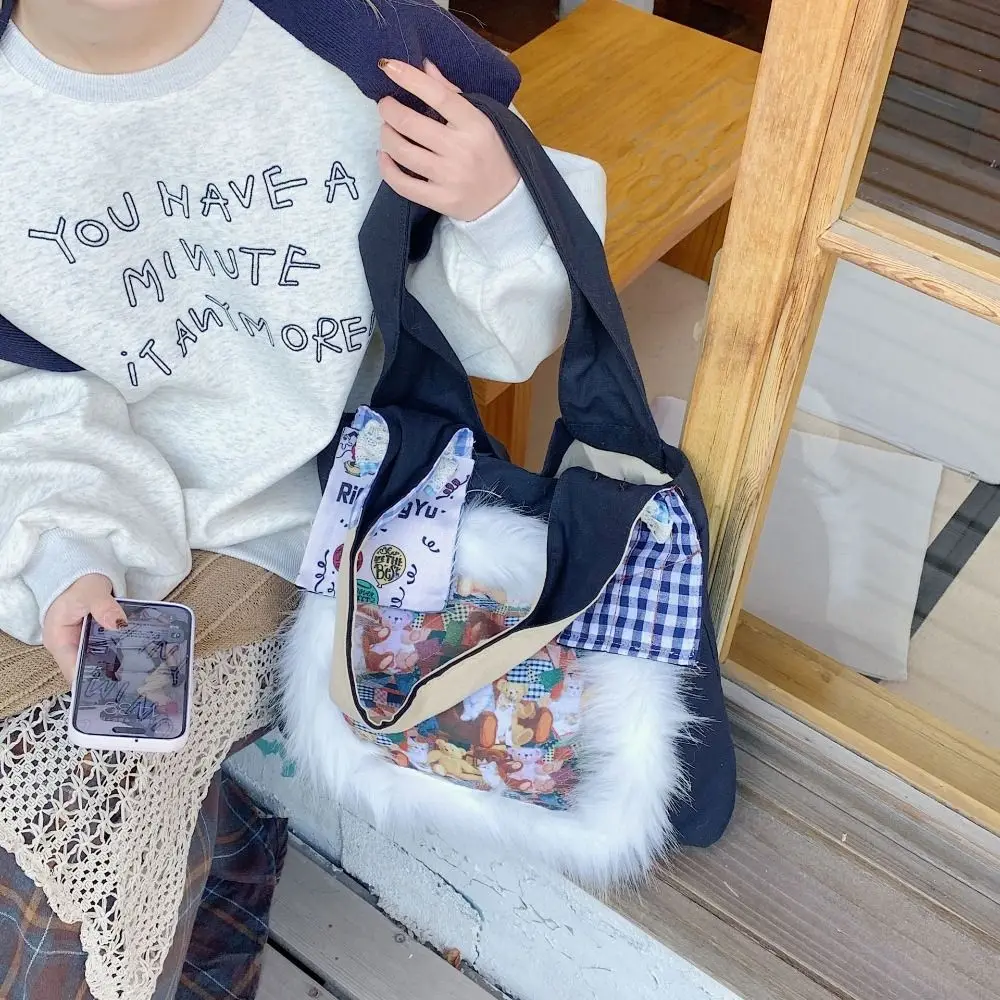 Casual Japanese Style Y2k Shoulder Bag Retro Fluffy Vintage Plaid Handbag Bear Pattern Large Capacity Canvas Tote Bag Girls
Casual Japanese Style Y2k Shoulder Bag Retro Fluffy Vintage Plaid Handbag Bear Pattern Large Capacity Canvas Tote Bag Girls