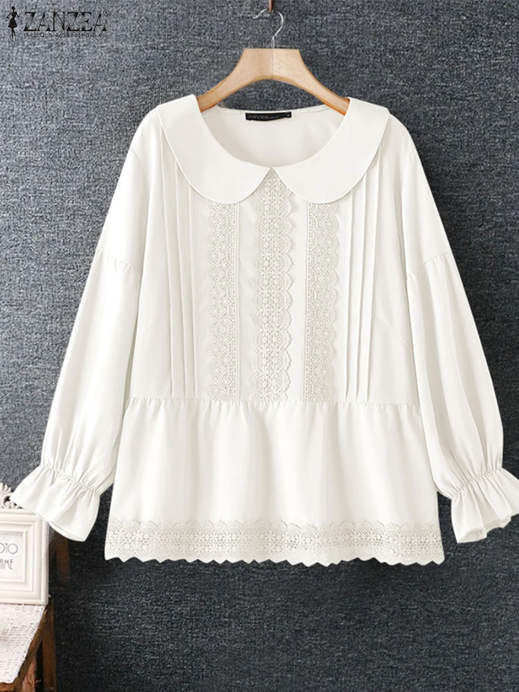 Holiday Spring Doll Collar Shirt ZANZEA Vintage Long Sleeve Blouse 2025 Spring Lace Stitching Tops Korean Fashion Women Blusas
Holiday Spring Doll Collar Shirt ZANZEA Vintage Long Sleeve Blouse 2025 Spring Lace Stitching Tops Korean Fashion Women Blusas