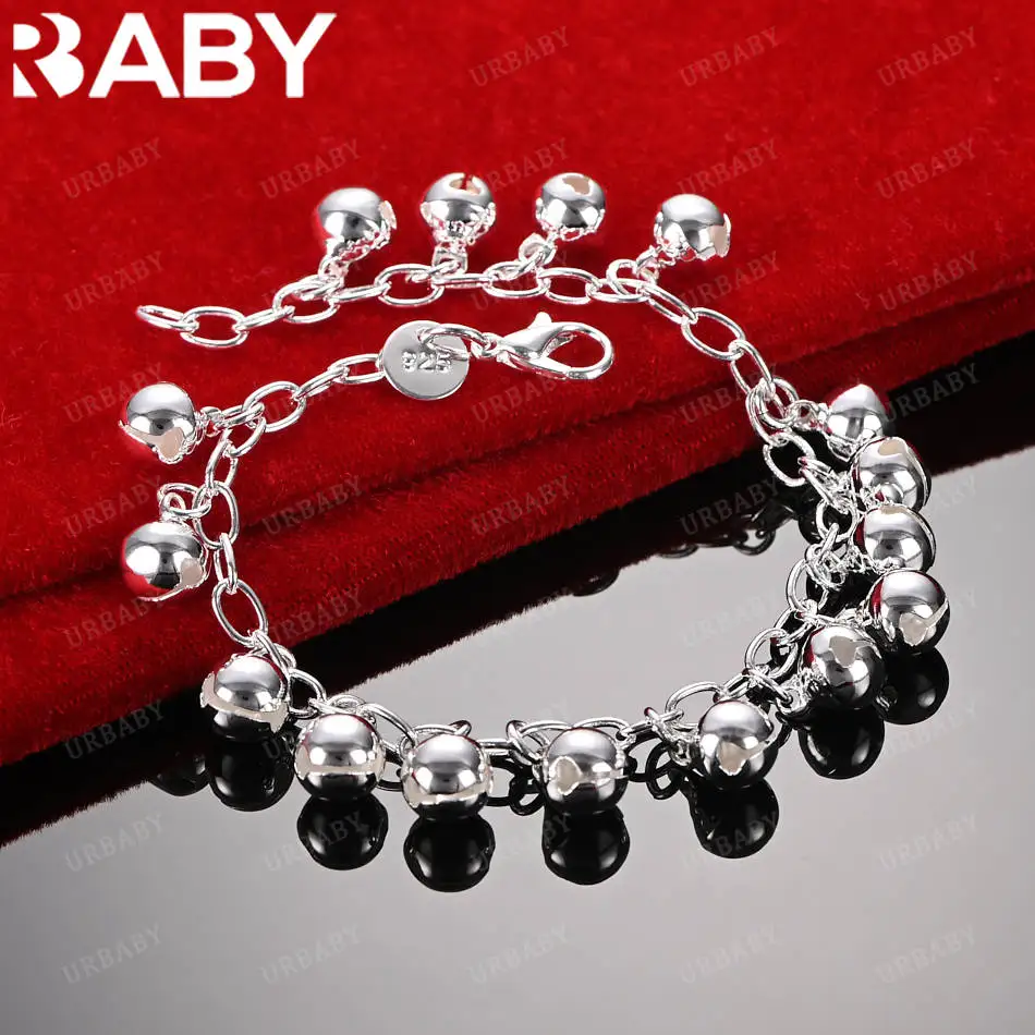 URBABY 925 Sterling Silver Bell Bracelet For Women Men Fashion Jewelry Charm Grace Noble Wedding Accessories
URBABY 925 Sterling Silver Bell Bracelet For Women Men Fashion Jewelry Charm Grace Noble Wedding Accessories