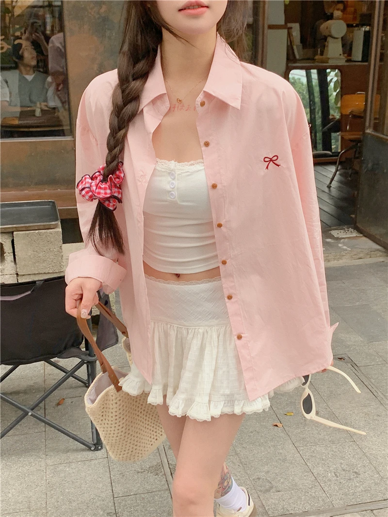 Embroidery Bow Long Sleeve Button Up Loose Blouse Women Ladies Top Shirt Blusas fall autumn spring blusas cloth korean summer t
Embroidery Bow Long Sleeve Button Up Loose Blouse Women Ladies Top Shirt Blusas fall autumn spring blusas cloth korean summer t