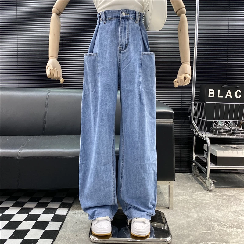 New 2022 Designer new style Famous brand Adjustable buckle High waist straight jeans Design pocket Loose versatile pants
New 2022 Designer new style Famous brand Adjustable buckle High waist straight jeans Design pocket Loose versatile pants