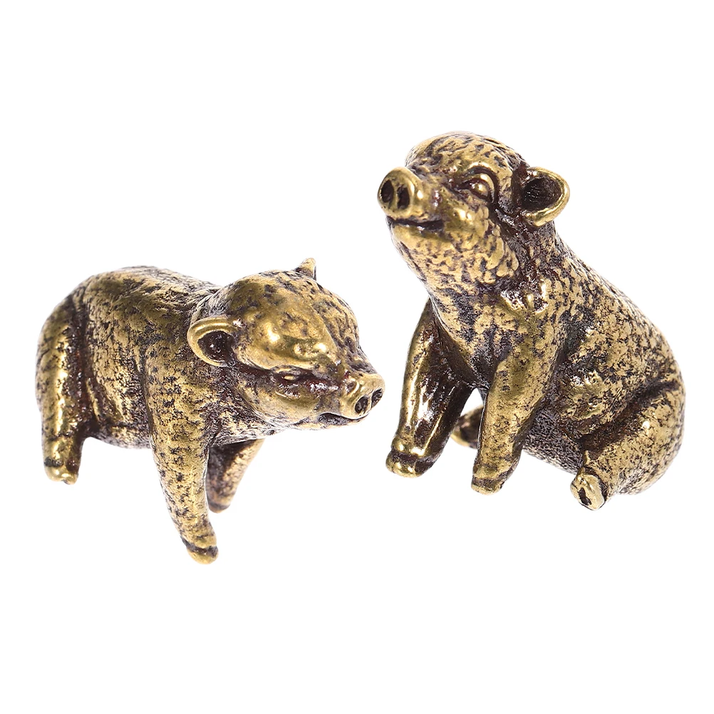 2 Pcs Retro Bronze Pig Ornaments Brass Piggy Sculpture Desktop Statue Miniature Figurine
2 Pcs Retro Bronze Pig Ornaments Brass Piggy Sculpture Desktop Statue Miniature Figurine