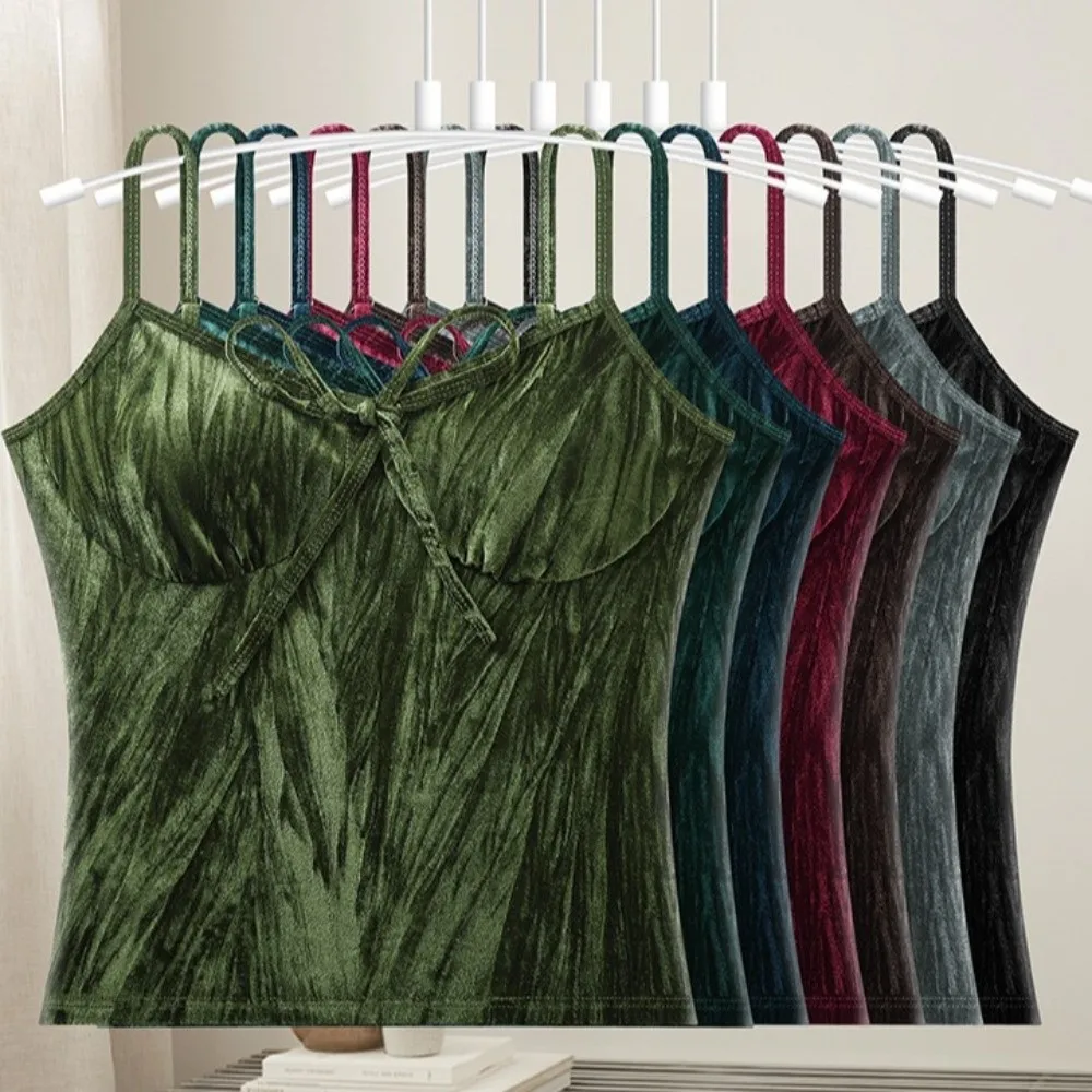 Elegant With Chest Cushion Velvet Camisole Bowknot Solid Color Velvet Corset Streetwear Slim Fit Suspender Vest Daily
Elegant With Chest Cushion Velvet Camisole Bowknot Solid Color Velvet Corset Streetwear Slim Fit Suspender Vest Daily