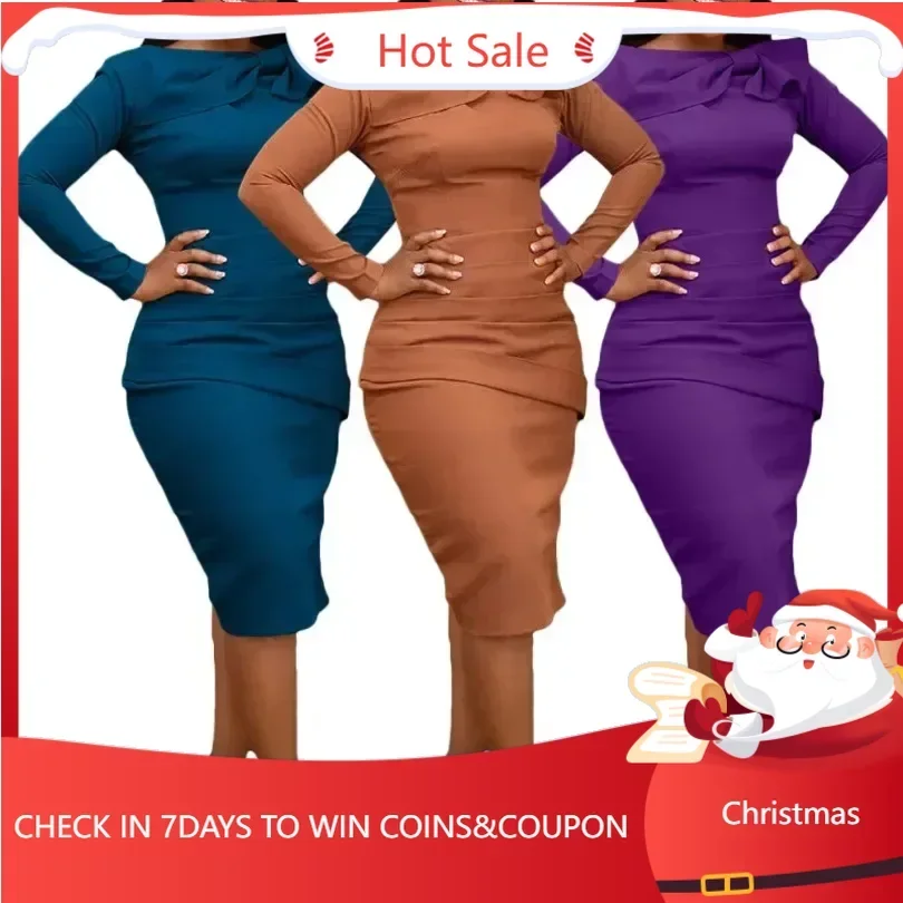 African Bodycon Dresses for Women Autumn Elegant African Long Sleeve O-neck Polyester Knee-length Dress Dashiki African Clothing
African Bodycon Dresses for Women Autumn Elegant African Long Sleeve O-neck Polyester Knee-length Dress Dashiki African Clothing